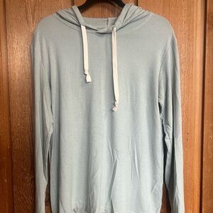 ZYIA Light Blue Boyfriend Hoodie with White Drawstrings